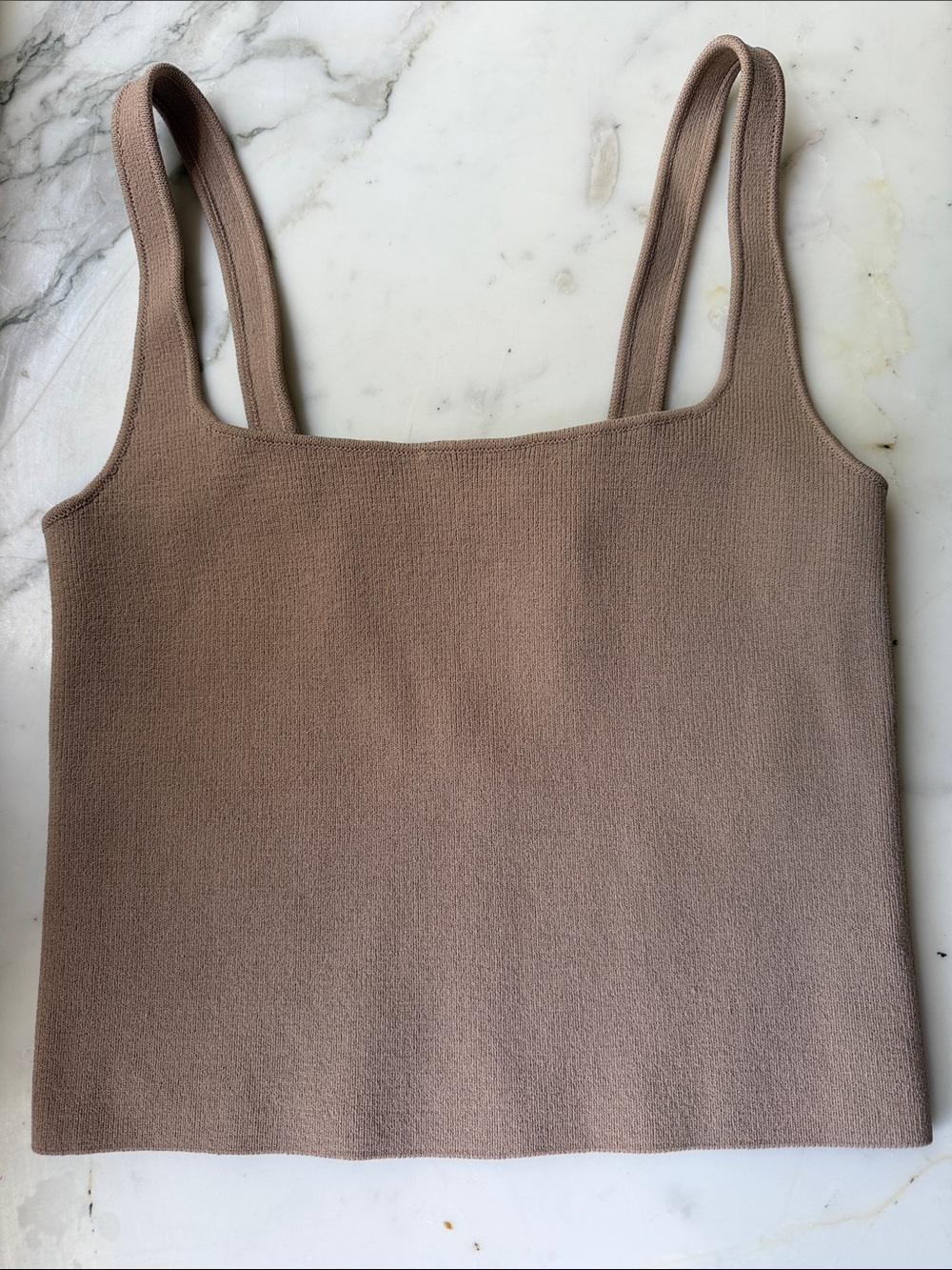 Scanlan Theodore Women’s Square Neck Knit Tank Top - Taupe - Picture 3 of 6